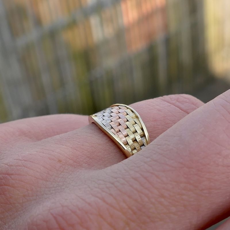 Image 7 of Tricolor gold woven ring