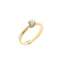 Gold solitaire ring with Bolshevik diamond