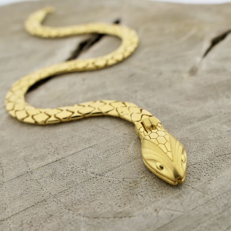 Image 12 of Gold 'Snake' bracelet; 24 carat