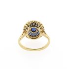 Image 5 of 18-karat gold ring with sapphire and diamond; 0.26 ct. | Art Deco