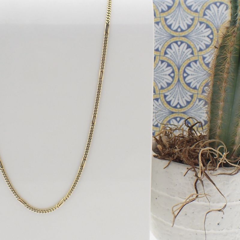 Image 7 of Gold Figaro link chain | 58 cm