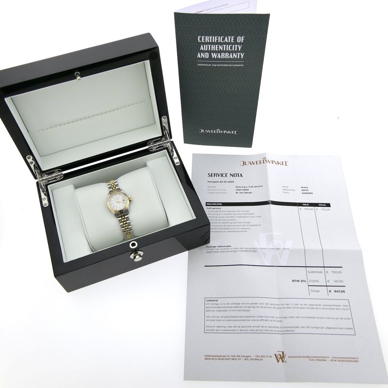 Image 18 of Rolex Lady-Datejust 26mm 69173; Vintage 18k gold/steel women's watch