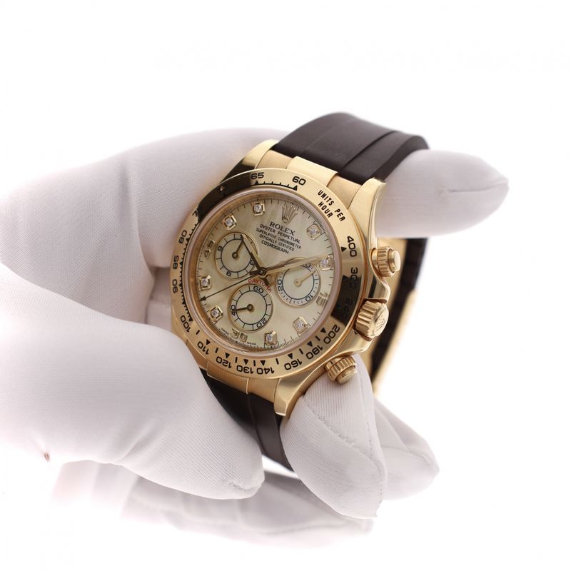 Afbeelding 17 van Rolex Daytona 116518 Mother of Pearl & Diamonds; 18ct. Gouden Heren Horloge (Full-Set 2010)