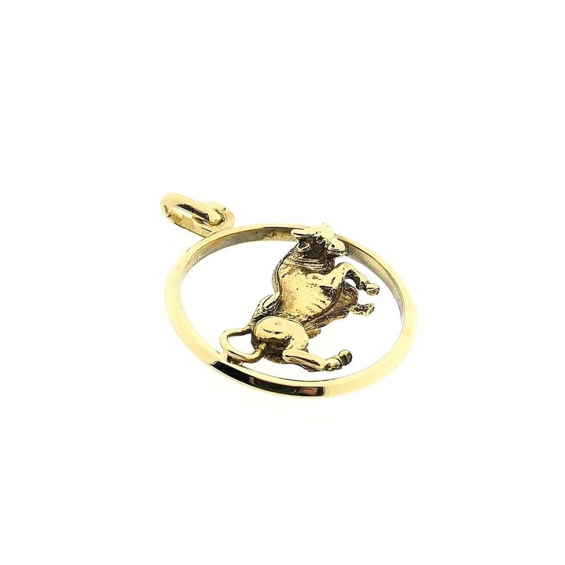 Image 3 of Gold zodiac sign pendant; Taurus