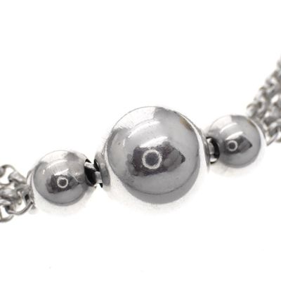 Image 2 of Silver vintage jasseron necklace with fixed pendant | 80 cm