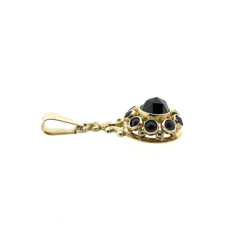 Image 8 of Vintage gold entourage pendant with garnet