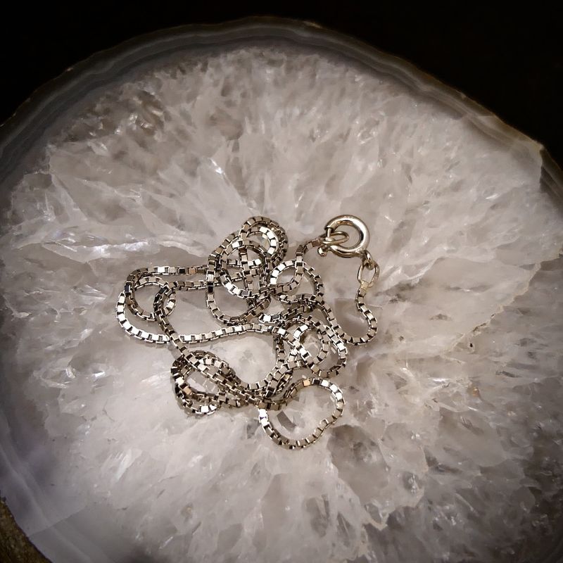 Image 2 of White gold Venetian chain | 40 cm