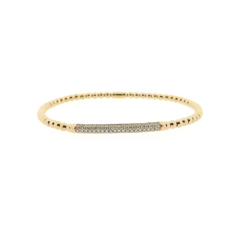 Image 1 of 18 ct. Rose gold stretch bracelet with diamond; approx. 0.40 ct. | Al Coro