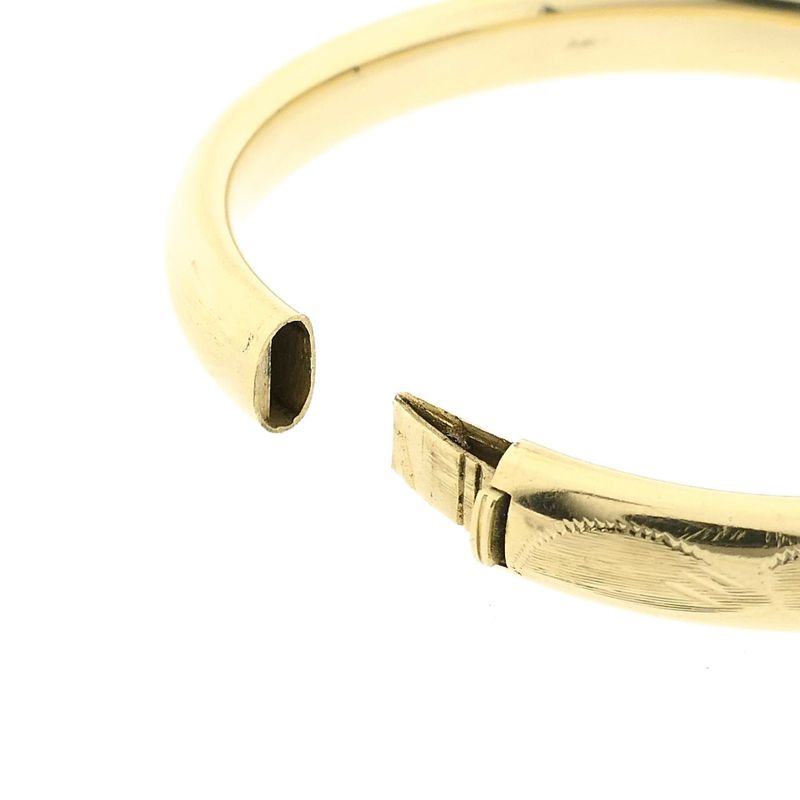 Image 5 of Gold Slave Bracelet with Engravings; Size M