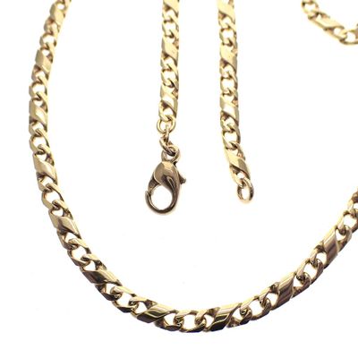 Image 1 of Golden fantasy gourmet link chain | 45 cm