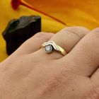 Image 4 of Bicolor Gold Solitaire Ring with Zirconia