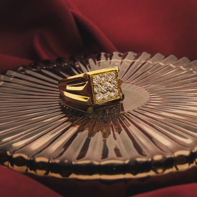 Image 2 of Gold signet ring with zirconia