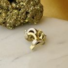 Image 5 of Bicolor gold stud earrings with zirconia