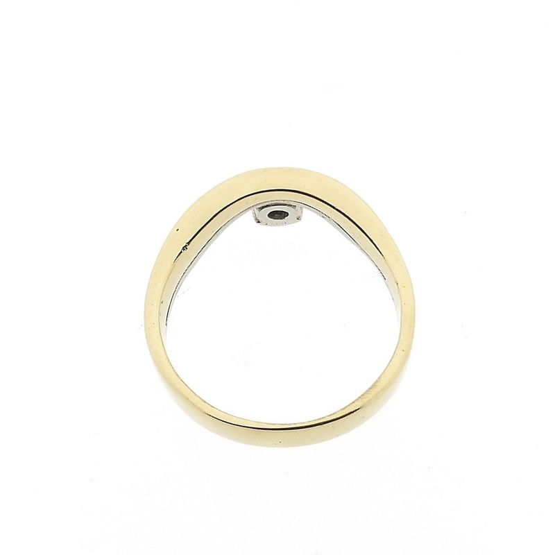 Image 5 of Two-tone gold solitaire ring with diamond | 0.24 ct.