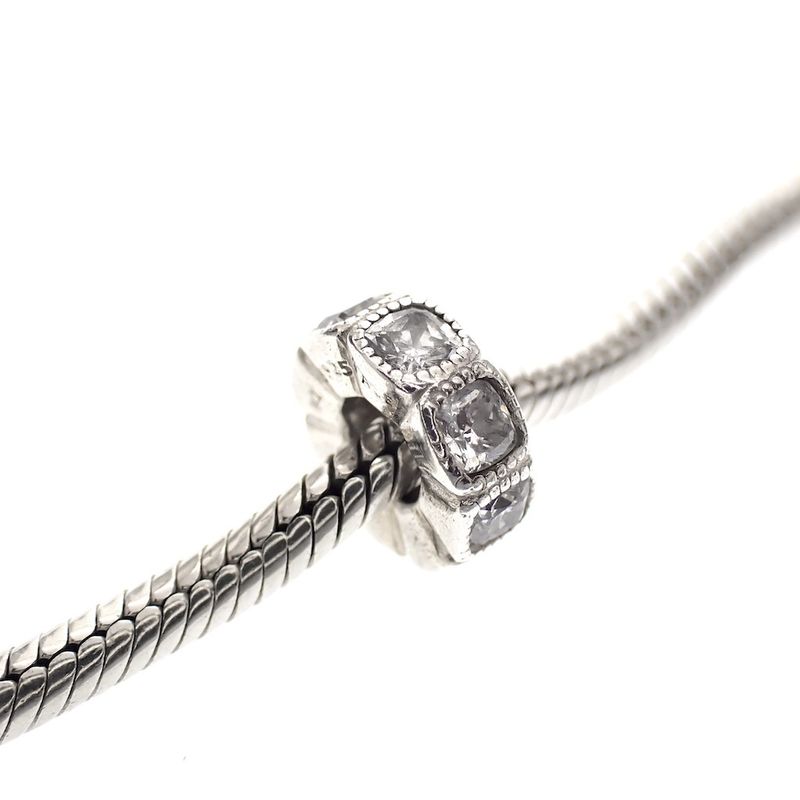 Image 2 of Pandora spacer; Silver; Zirconia in a row