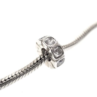 Pandora spacer; Silver; Zirconia in a row Image 2 of Pandora spacer; Silver; Zirconia in a row
