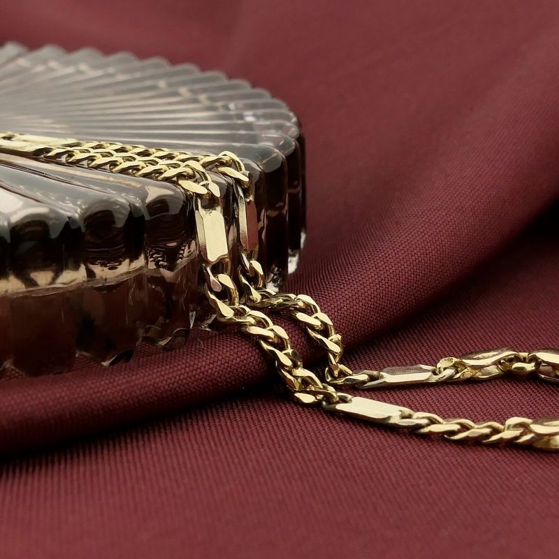 Image 2 of Two-tone gold Figaro link bracelet | 17 cm