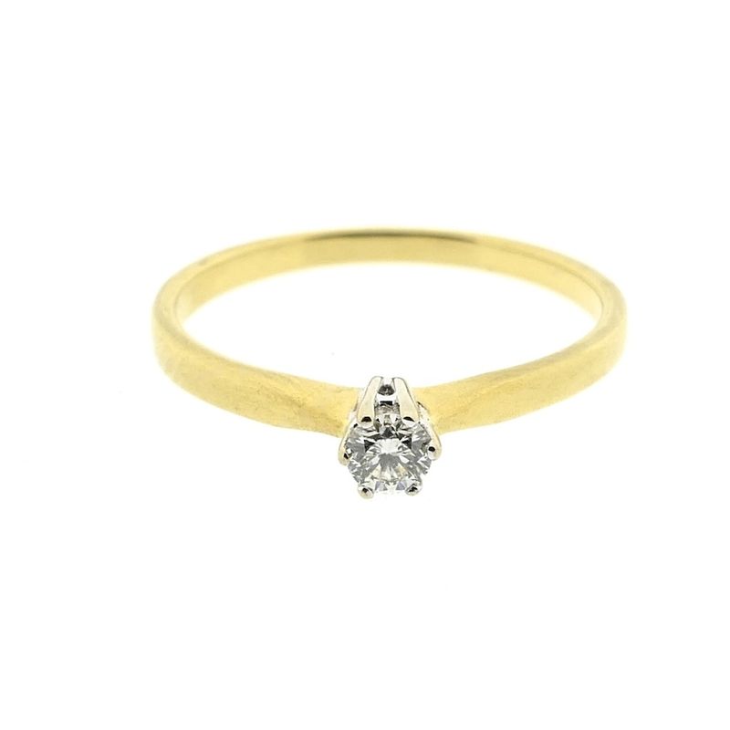 Image 3 of 18-karat gold solitaire ring with 0.15 ct. diamond