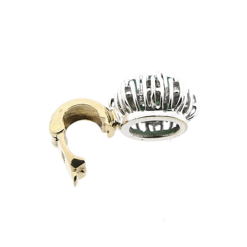 Image 6 of Two-tone gold pendant with emerald and diamond | 0.16 ct.