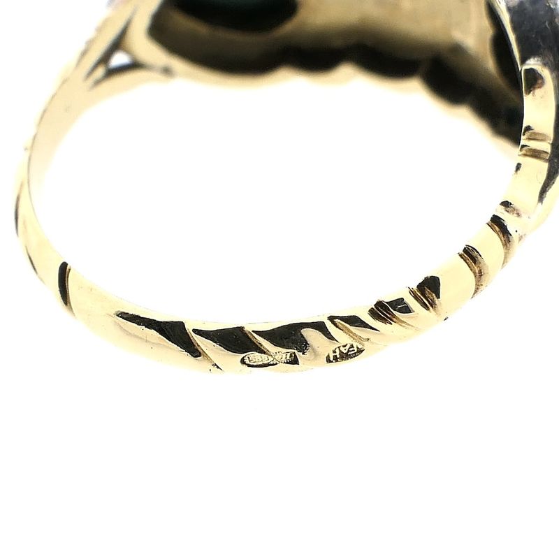 Image 2 of Gold and silver ring with aventurine, pearl and turquoise