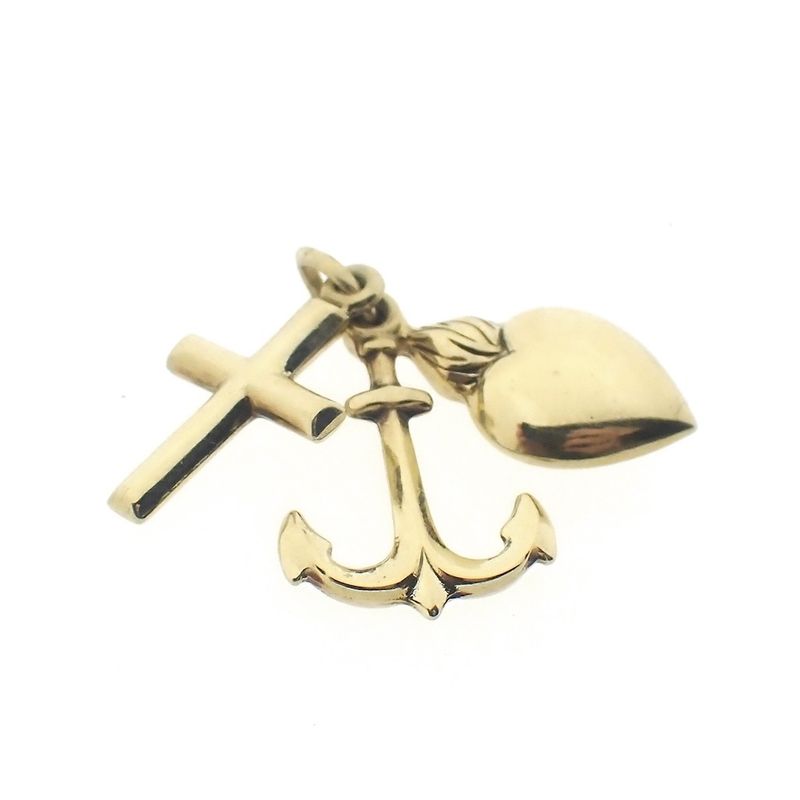 Image 1 of Gold pendant; Faith, hope, and love