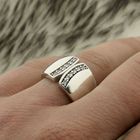 Image 10 of Silver robust ring with zirconia; TiSento