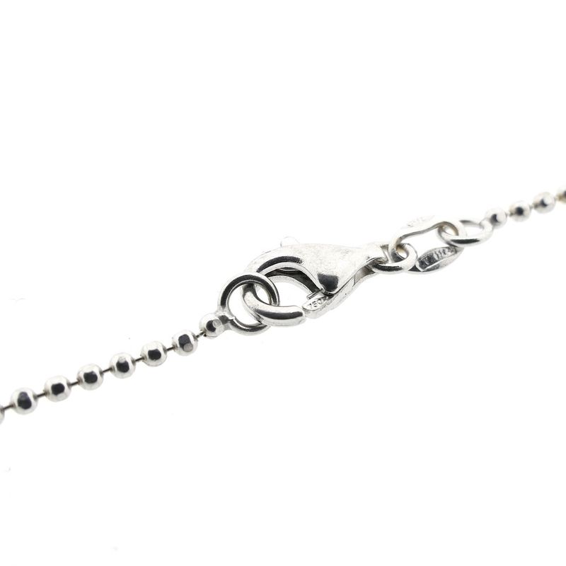 Image 3 of White gold ball link necklace