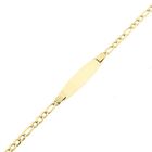 Afbeelding 8 van Gouden figaroschakel kinderarmband met graveerplaatje | 13 cm - 14,5 cm