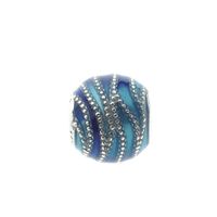 Pandora Moments charm; Silver; Blue Wave