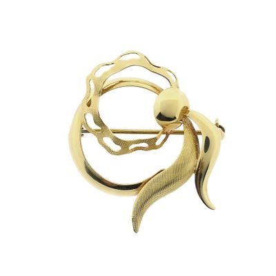 Vintage gold abstract brooch Image 1 of Vintage gold abstract brooch