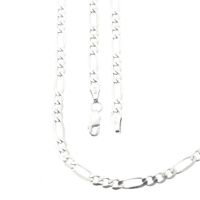 Silver Figaro link chain | 70.5 cm