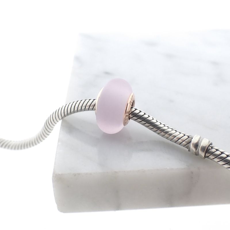 Image 2 of Pandora Moments charm; Rose gold plated; Matte Pink Murano Glass