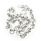 Image 8 of Silver robust jasseron link chain | 44 cm