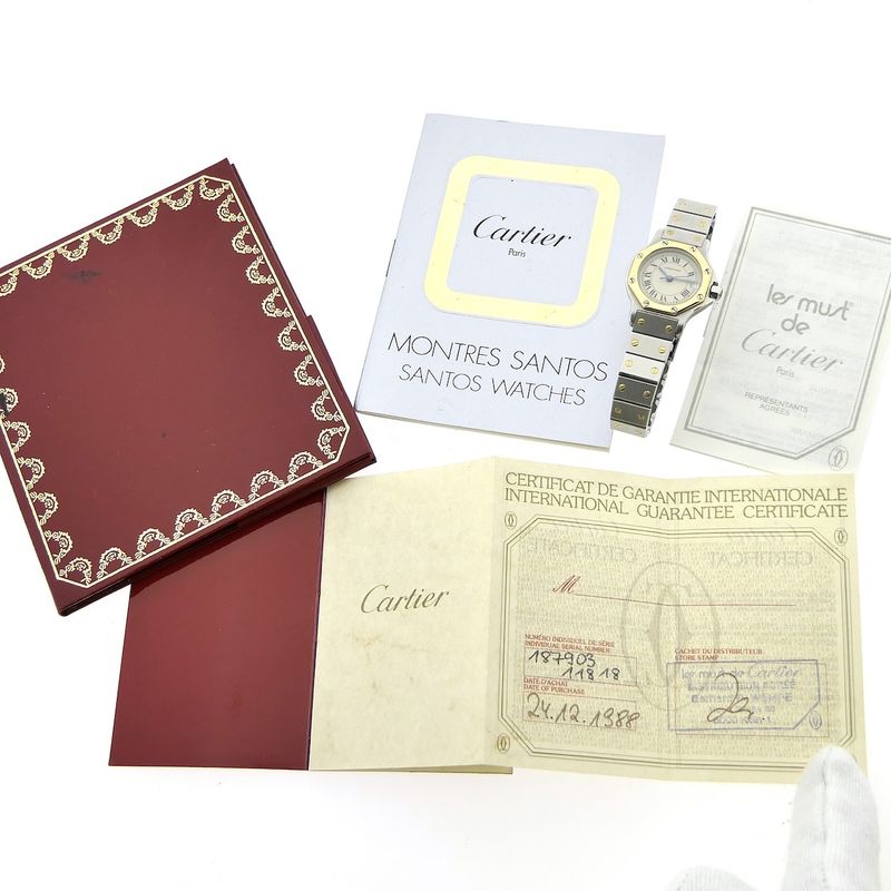 Image 18 of Cartier Santos Octagon 187903; Gold/steel ladies' watch