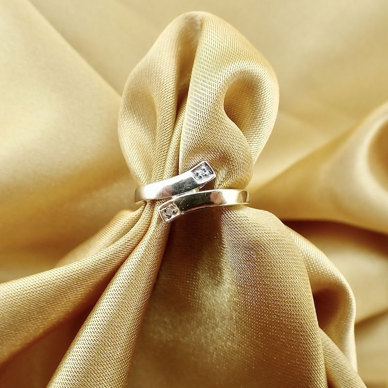 Image 3 of Two-tone gold ring with diamonds; Toi et moi