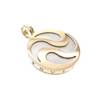 Golden BVLGARI Mother of pearl spinning pendant; Yin and Yang