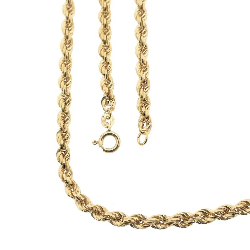 Image 1 of 18K Gold Long Twisted Link Chain | 70 cm