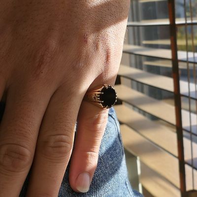 Image 2 of Gold pinky ring with onyx | Men
