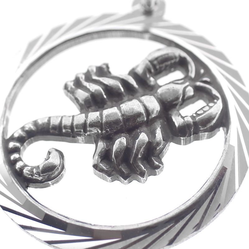Image 2 of Silver zodiac sign pendant; Scorpio