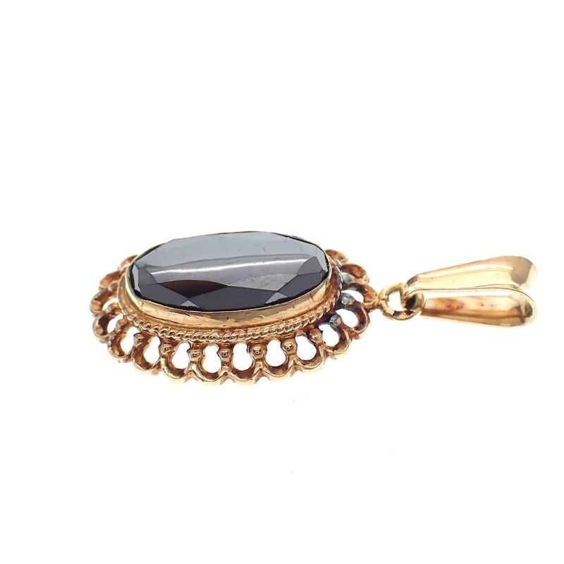 Image 4 of Vintage gold pendant with hematite