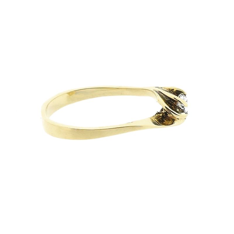 Image 5 of Golden solitaire ring with zirconia