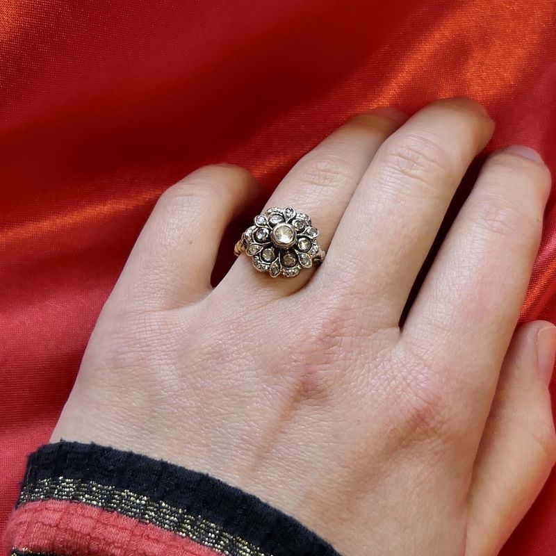 Image 11 of Two-tone entourage ring with 0.31 ct. diamonds | Vintage