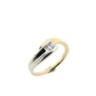 Image 1 of Two-tone gold ring with baguette diamond; 0.21 ct.