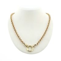 Bicolor gold jasseron necklace | 51 cm