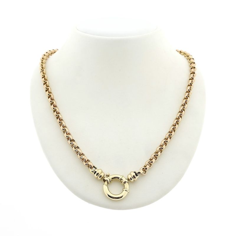Image 1 of Bicolor gold jasseron necklace | 51 cm