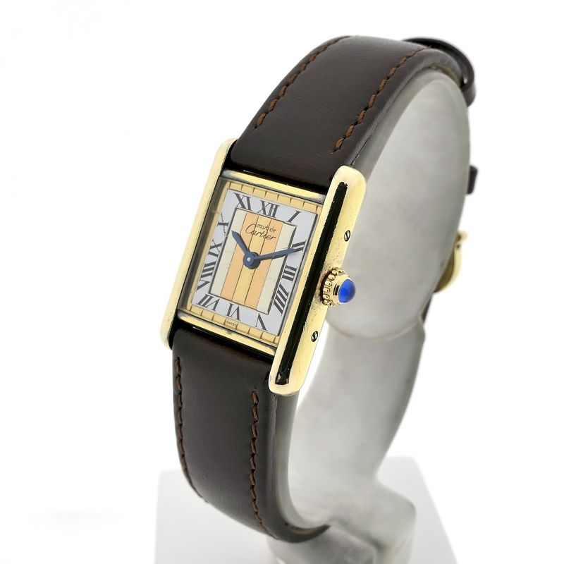 Image 2 of Cartier Tank Vermeil 'Trinity' 5057001; Vintage ladies watch