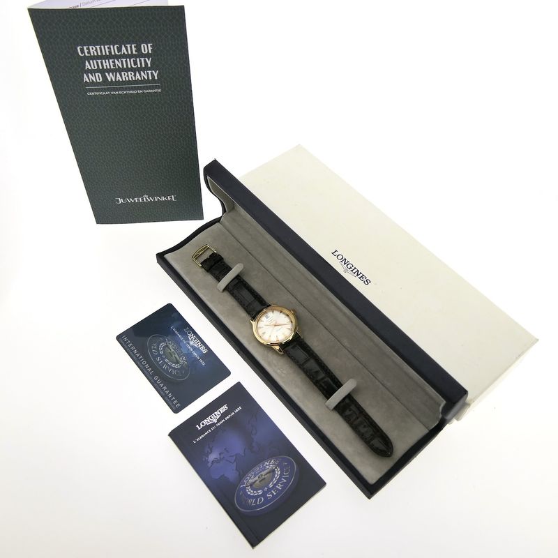 Image 4 of Longines Conquest Heritage L1.611.6; Automatic 18k gold men's watch