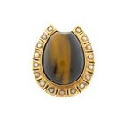 Image 1 of Gold brooch with tiger's eye and pearls