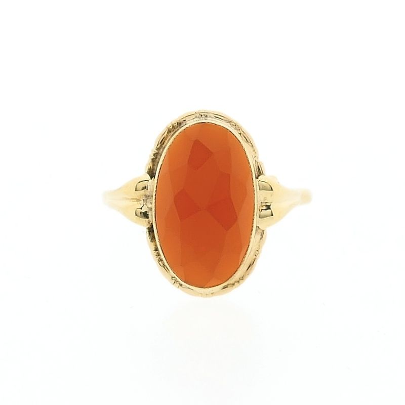 Image 5 of Vintage gold ring with carnelian