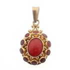 Image 1 of Vintage gold entourage pendant with red coral